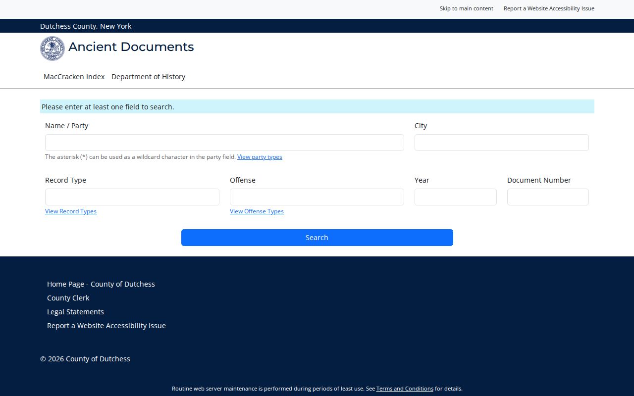 Town of Poughkeepsie residents directory Dutchess Ancient Documents search fields