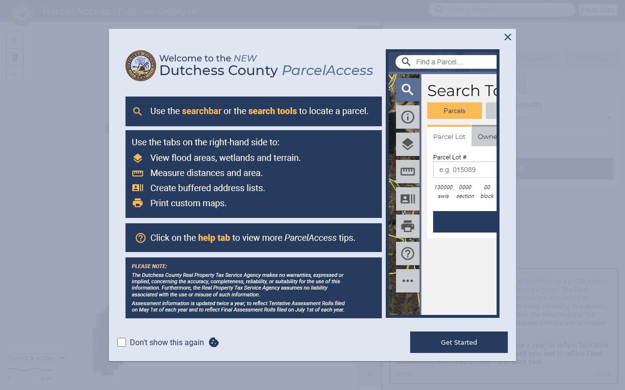 Town of Poughkeepsie residents directory ParcelAccess property search
