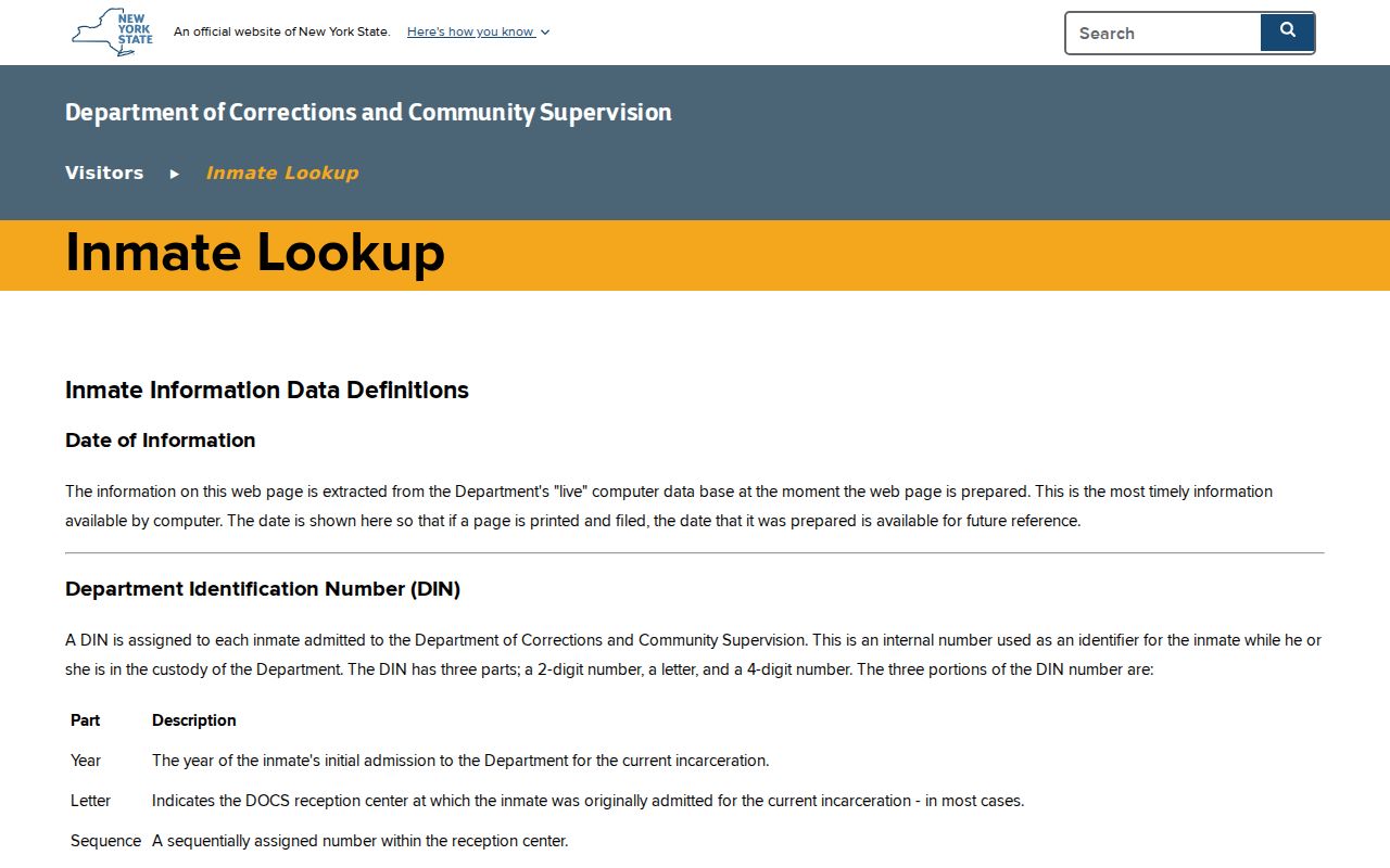 Town of Poughkeepsie resident lookup boundary shown by NYS DOCCS locator